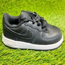 Nike Air Force 1 Low Toddler Size 5C Black White Walking Leather Shoes Sneakers