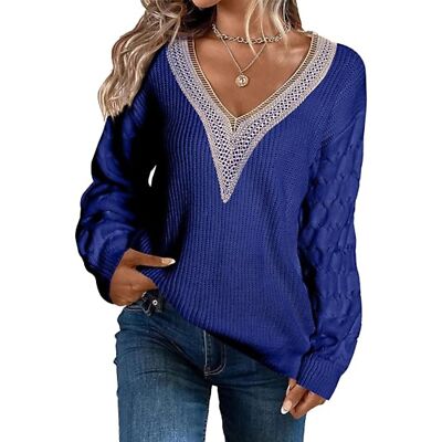 EVALESS Long Sleeve Sexy Lace Knit Drop Shoulder Chic Soft Girl Glam SZ XL:NWOT