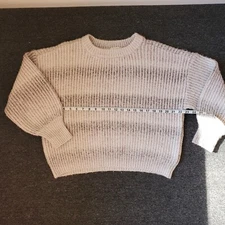 Women Fleece Tunic Pullover Sweater - Large Knit-Universal Thread Beige M