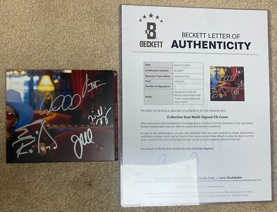 COLLECTIVE SOUL - Vibrating Signed AUTO CD w/ Beckett COA Letter FULL BAND