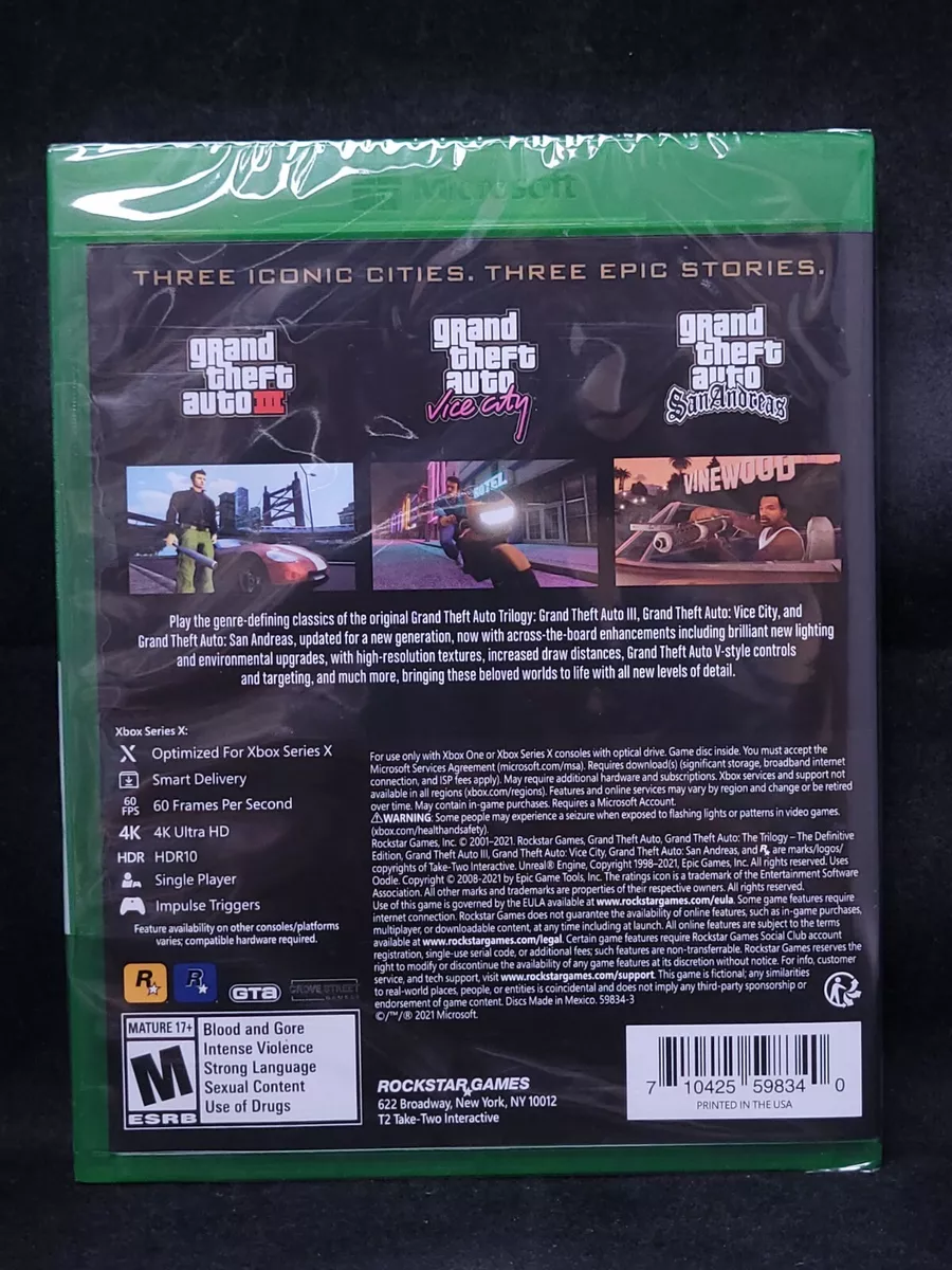 Grand Theft Auto: The Trilogy The Definitive Edition (Xbox One / Xbox  Series X) | eBay