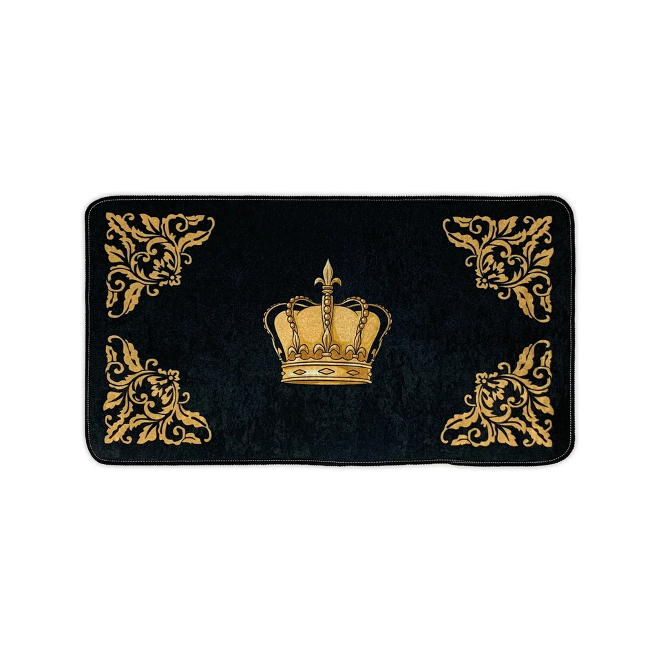 Krone Badematte Badvorleger Duschvorleger Duschmatte Badteppich schwarz gold - Bild 3 von 4