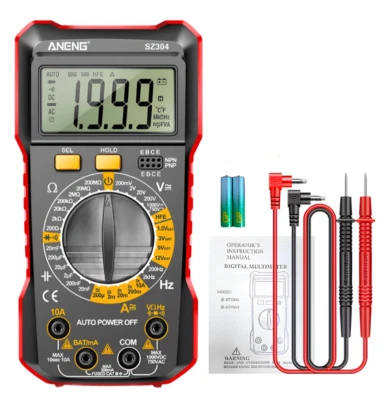 Multimetro Digitale Tester ANENG SZ304 con Puntali