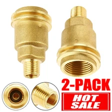2 Solid Brass QCC1 Nut Propane Gas Fitting Adapter 1/4" Male Pipe Thread Connect