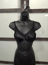 Vintage Victoria's Secret Satin and Lace Black Bra sz 36B