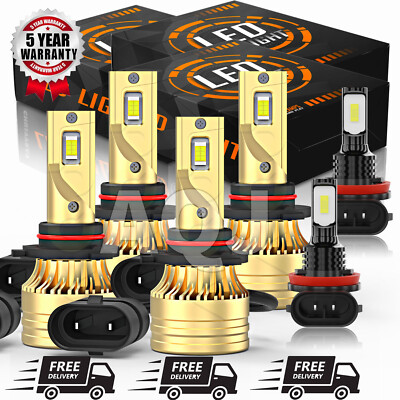 For Mitsubishi Lancer 2008-2015 Combo 9005 9006 LED Headlight H11 Fog Light Bulb