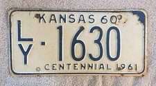 VINTAGE 1960 KANSAS  LICENSE PLATE  SEE MY STORE