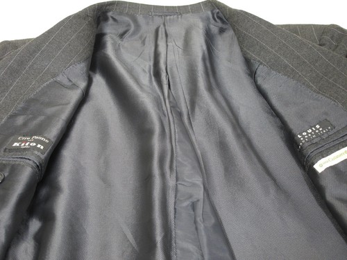 Kiton Louis Boston Cashmere Suit Sport Coat 44R Charcoal Gray Pinstripe 3/2 Roll - Picture 6 of 8