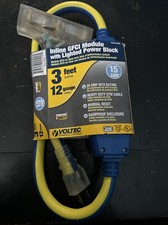 VOLTEC 3 Feet  12/3 Inline GFCI Module With L...