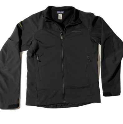 Mens Small Black Full Zip Patagonia Polartec  137Ventures Logo Windbloc Jacket 