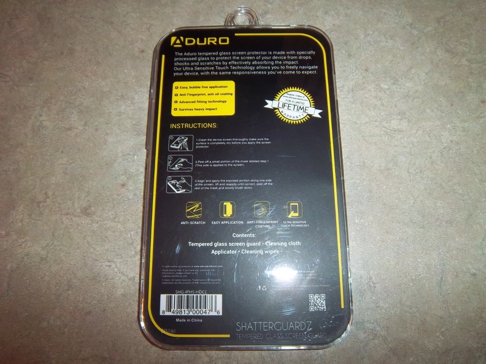 Защита экрана Aduro Shatterguardz закаленное стекло - iPhone 5 5s 5c   - Изображение 3 из 4