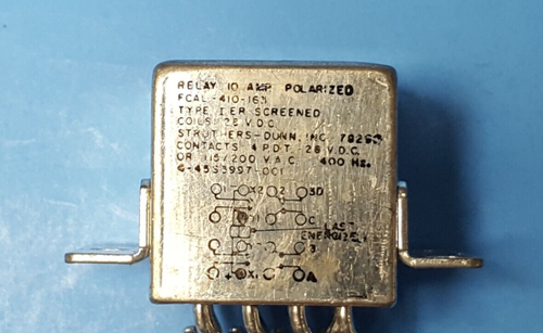 RELÉ, FCAL-410-163, STRUTHERS-DUNN, 4-45S3997-001, 4PDT, 28VDC / 450 OHM, 10 AMPERIOS - Imagen 3 de 6
