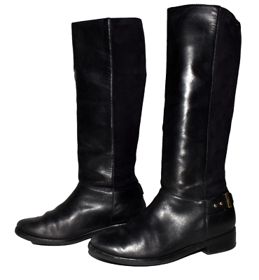 Cole Haan Adler Black Leather Tall Pull on Womens Riding  display picture 1