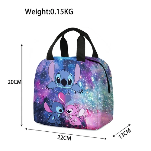Lilo Stitch Cartoon Galaxy Lunch Bag Insulated Student Snack Picnic Xmas Gift AU - Picture 8 of 55