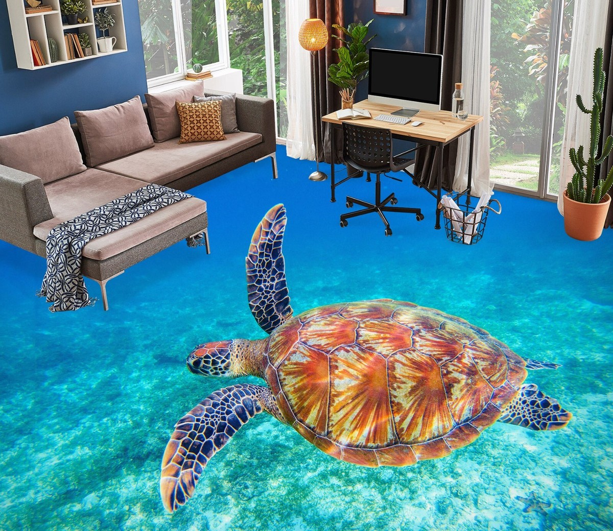 3D Sea Turtle SKE3854 Floor WallPaper Print Decal Epoxy Floor Deco