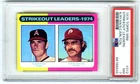 NOLAN RYAN&STEVE CARLTON~1975 TOPPS MINI STRIKEOUT LEADERS PSA-7 NR-MT CARD #312