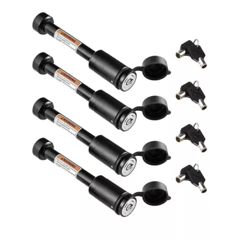 4PCS 5/8" Trailer Hitch Locking Pin for Class III IV 2" &2.5" Receiver Black 