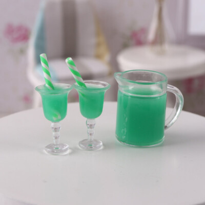 3PC 1:12 Scale Dollhouse Miniatures Lot Mini Drinks Juice Cup Decor Accessories