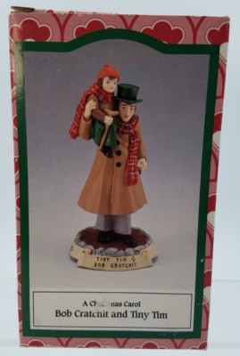 A Christmas Carol Bob Cratchit and Tiny Tim Figurine Novelino 1993 Susan Safire