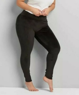Lane Bryant Women's Black Velour Velvet 