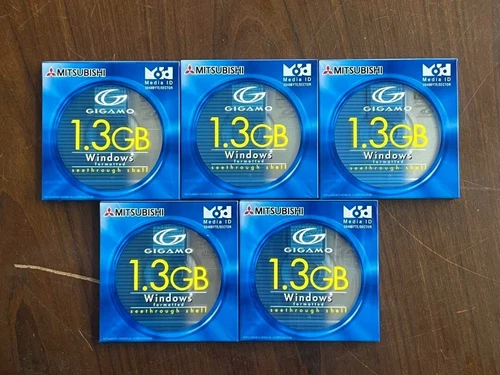 [ New ] MITSUBISHI GIGAMO MO 1.3GB Magneto Optical Disk lot of 5 250618