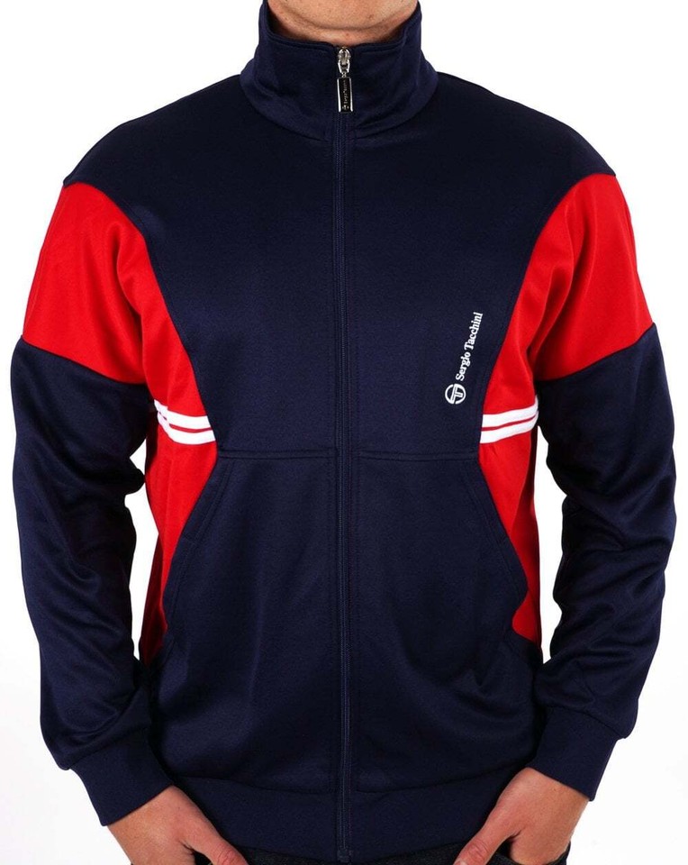 Sergio Tacchini Mens Blow Track Top Navy Red Tracksuit Jacket, Zip