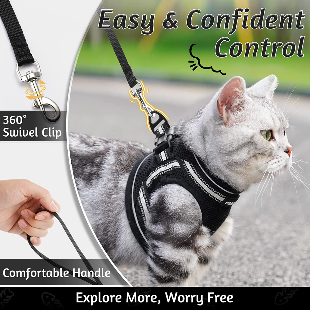 Rabbitgoo Cat Harness And Lead Escape Proof Small Dog Adjustable Mesh
