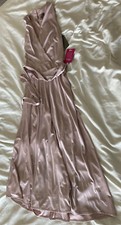 donna ricco dress size 6 metallic rose pink sleeveless maxi length