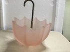Fenton VTG Pink Frosted Satin Glass Umbrella Dish