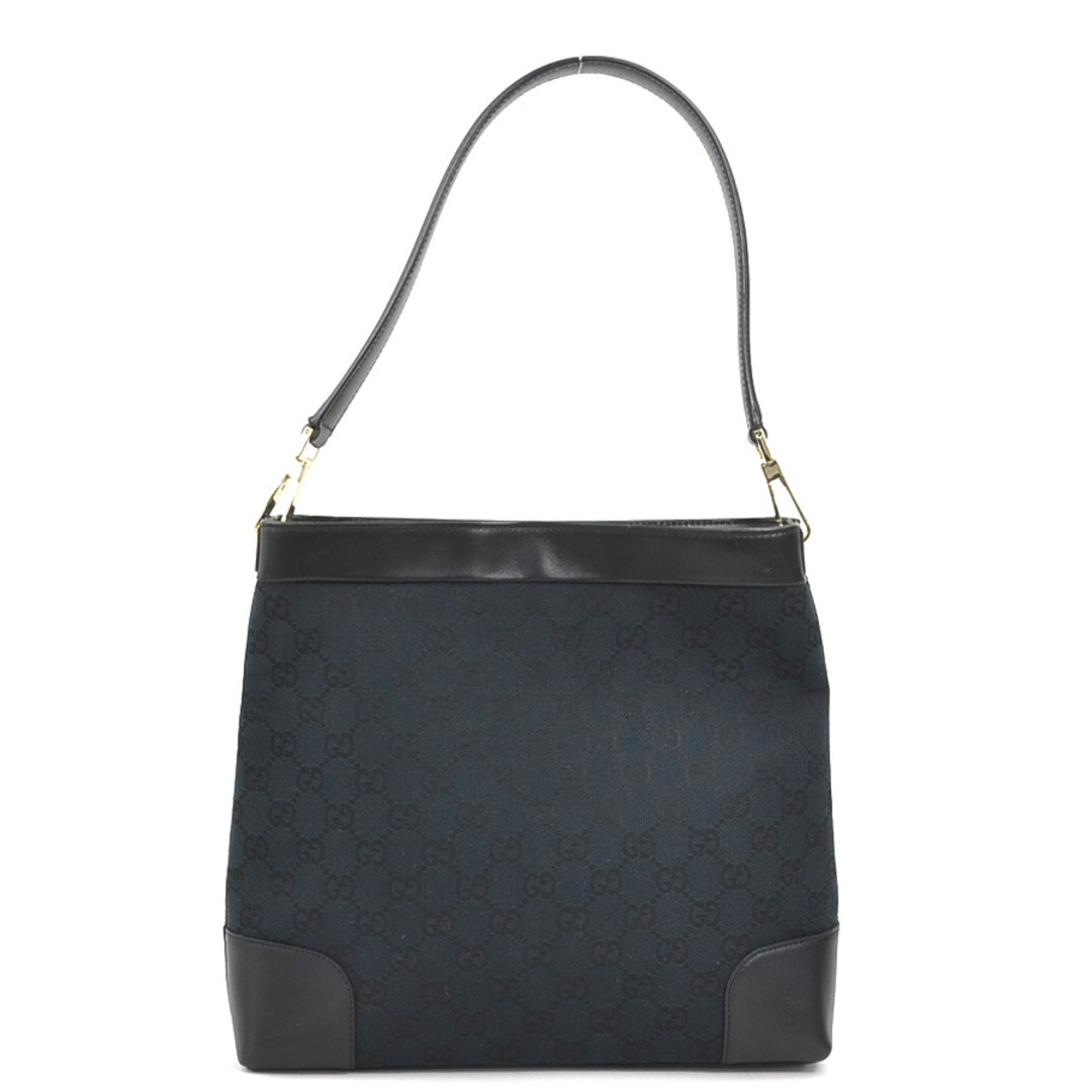 Gucci GG Canvas Leather Shoulder Bag Black Silver Used, 26x27cm thumbnail 3
