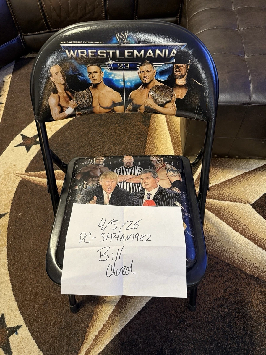 WWE WrestleMania 23 特別リングサイド パイプ椅子 WWE WrestleMania 23 Commemorative Chair - Trump, McMahon, Cena