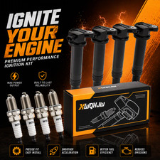 4X Ignition Coil  IRIDIUM Spark Plug For 2006-2011 Hyundai Accent Kia Rio UF499