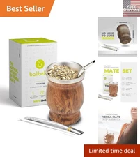 BPA-Free Double-Wall Stainless Steel Mate Set with Cleaning Brush and Bombillas