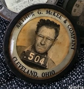 G29 - Vintage WWII Arthur G. Mckee Employee  ID Badge - Walter White lookalike