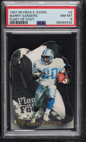 1997 EX-2000 Fleet of Foot Barry Sanders #2 PSA 8 HOF