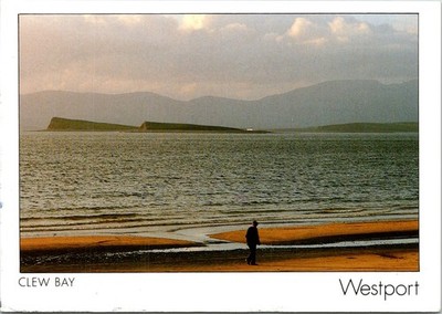 Westport Ireland Clew Bay Scenic View With Mountains In Background Postcard