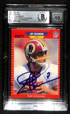 Joe Theismann Signed 1989 Pro Set ESPN Card Beckett Auto Grade 10