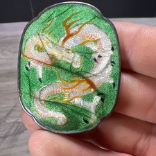 Chinese Antique Find Made Cloisonne Dragon Belt Buckle