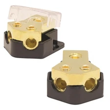 12V Power Distribution Block Car Audio Amp Splitter 2 Way 0/2/4 Gauge in... 