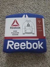 Reebok Kids Pullover Hoodie Size Medium 8 Game Royal Blue Hoodie White Logo New