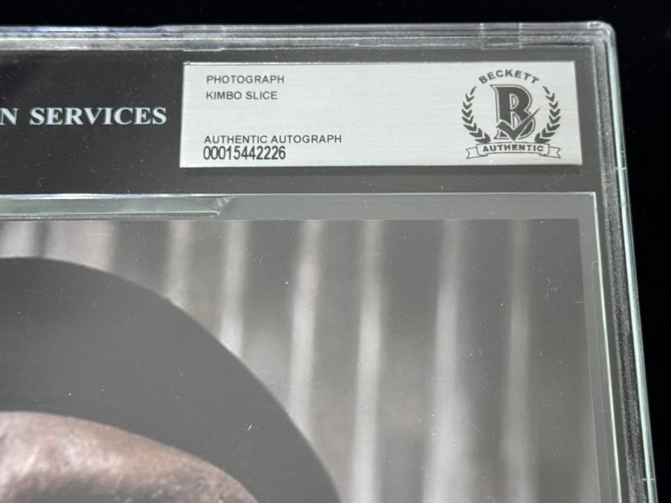 Kimbo Slice "UFC MMA Street Fighter GOAT" Firmado 8x10 Auto Foto BAS Beckett BGS Foto 3 de 4