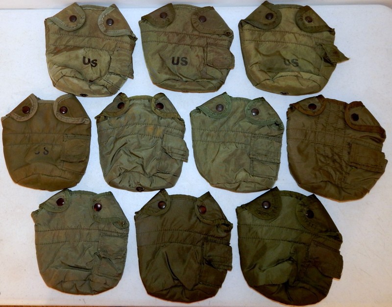 Ten U.S. Military Canteen Covers In Excellent Condition