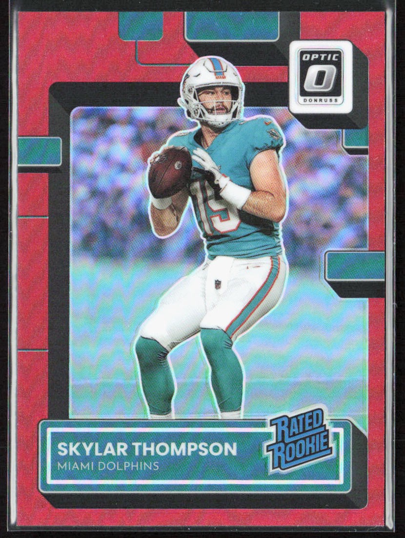 2022 Panini Donruss Optic Skylar Thompson Red Prizm Rookie /99 #276 Dolphins