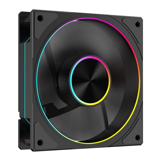 120mm Powercool Airflow Reverse 120 ARGB PWM Fan, Black, 9 Blade, Static Pressur