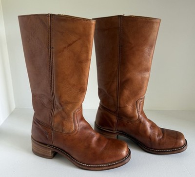 VTG Frye 14L Campus Knee High Boot Heritage Collection Color-Saddle Size 10M