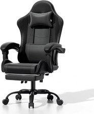 Ergonomic Coumputer Gaming Chair Office Swivel Recliner Seat w/ Footrest Black
