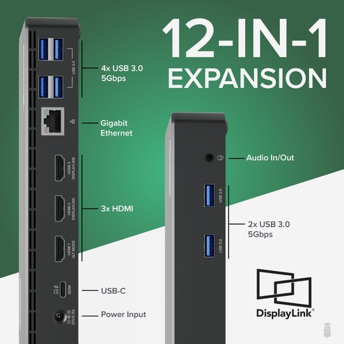 USB C Triple Display Docking Station with Laptop Charging, for Thunderbolt, U... - Picture 4 of 7