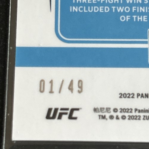 2022 Panini Donruss Optic UFC Rated Orange Prizm 1/49 Max Griffin #119 Rookie RC - Bild 3 von 3