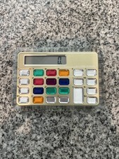 Vintage Jewel Handheld Electronic Calculator Gems 1980s Works Retro Rainbow Fun