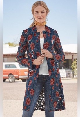 Driftwood Turn Heads Coat Floral Embroidered Jacket NWOT
